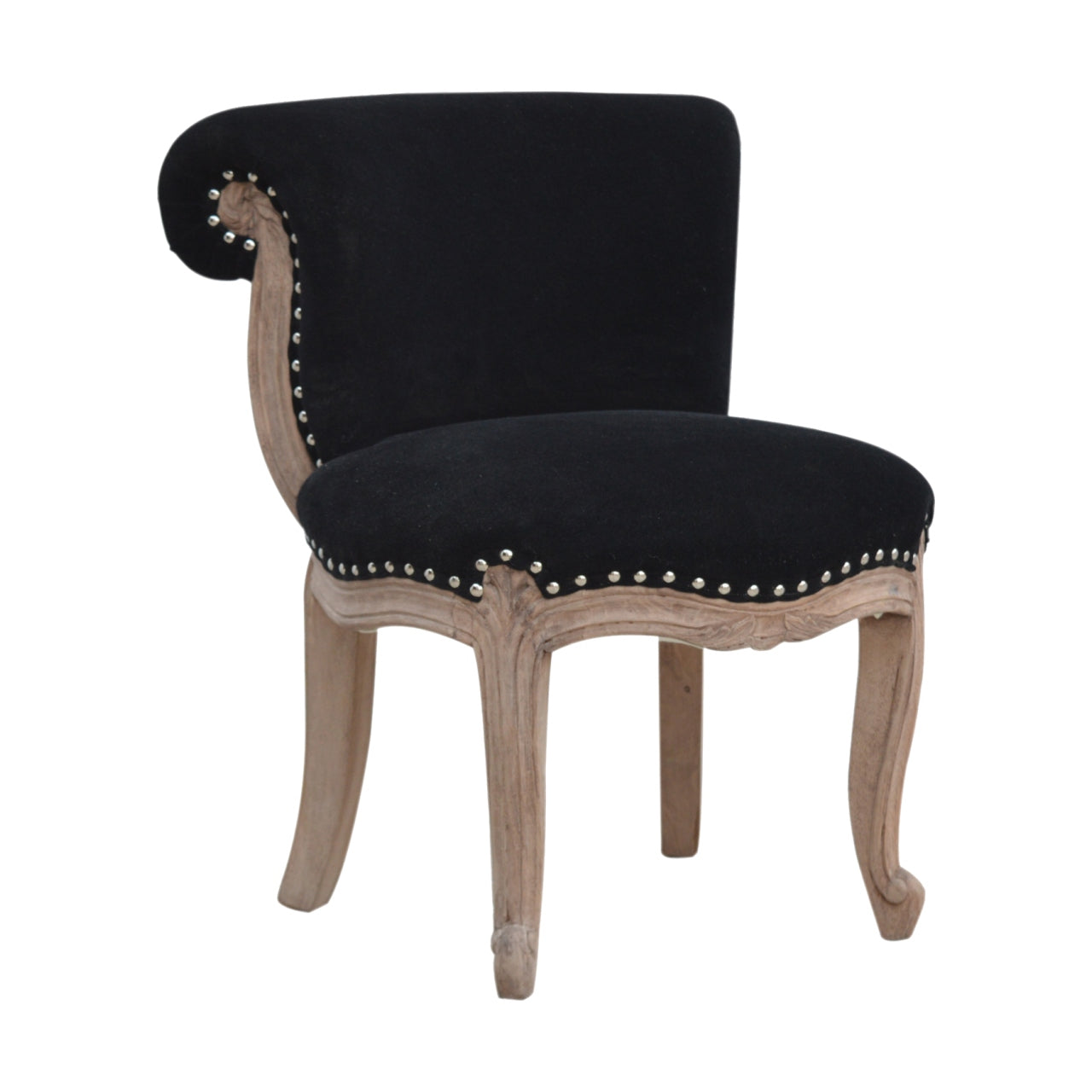 Heritage Collection Black Velvet Studded Chair