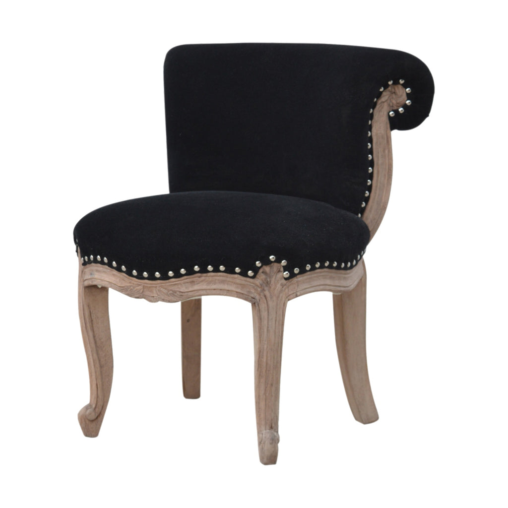 Heritage Collection Black Velvet Studded Chair