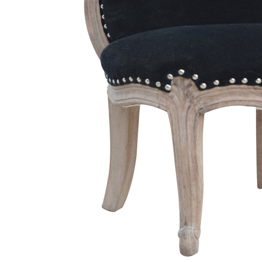 Heritage Collection Black Velvet Studded Chair