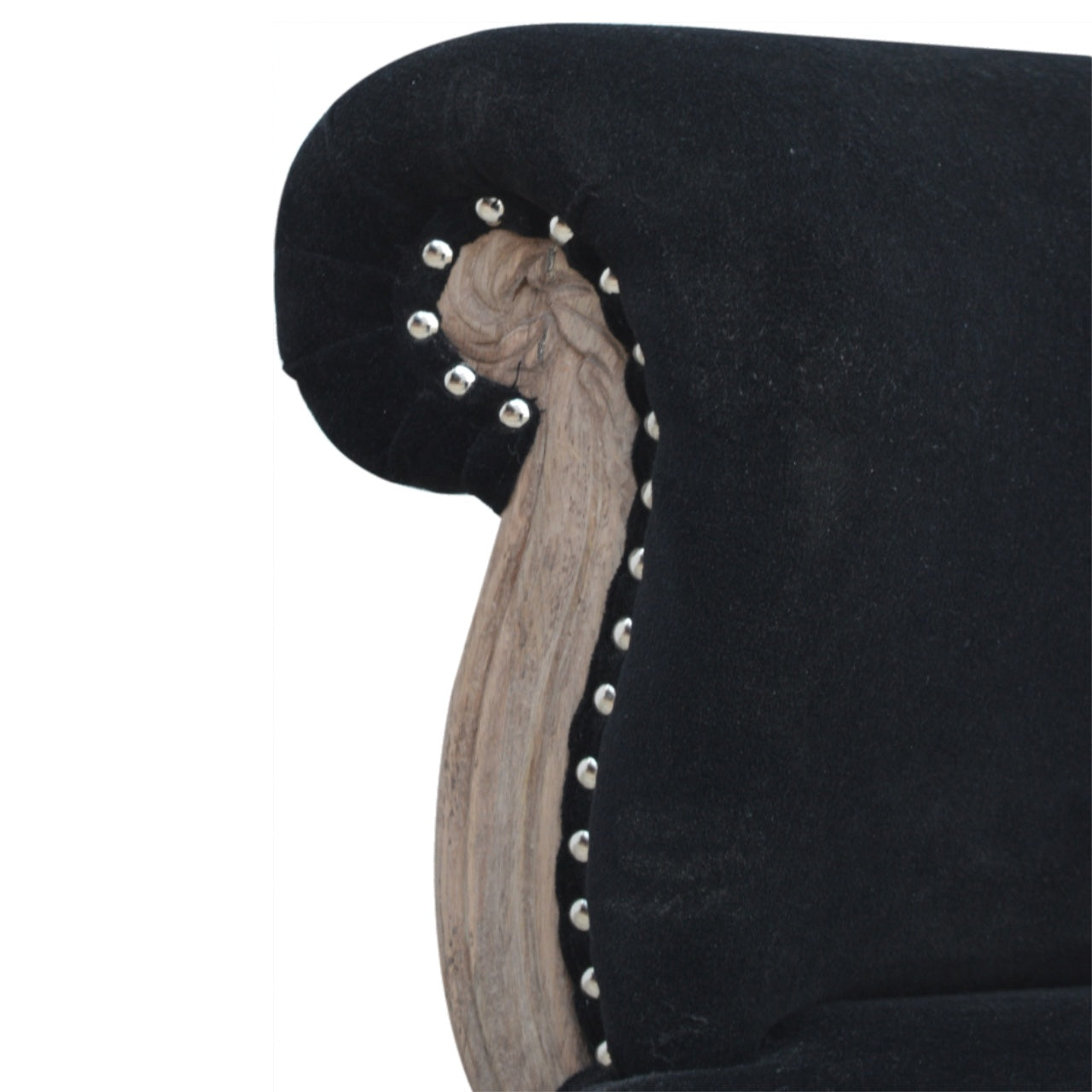 Heritage Collection Black Velvet Studded Chair