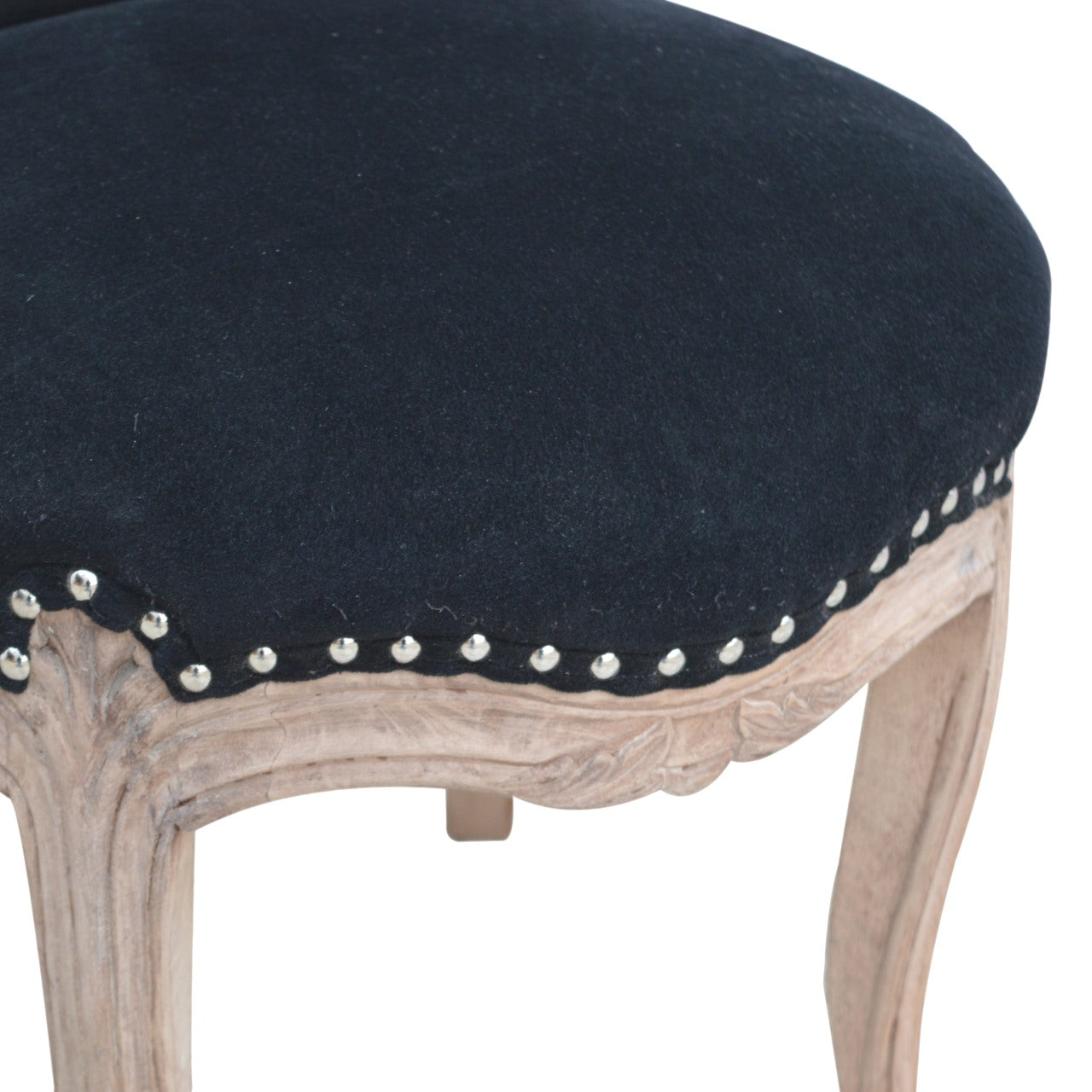 Heritage Collection Black Velvet Studded Chair