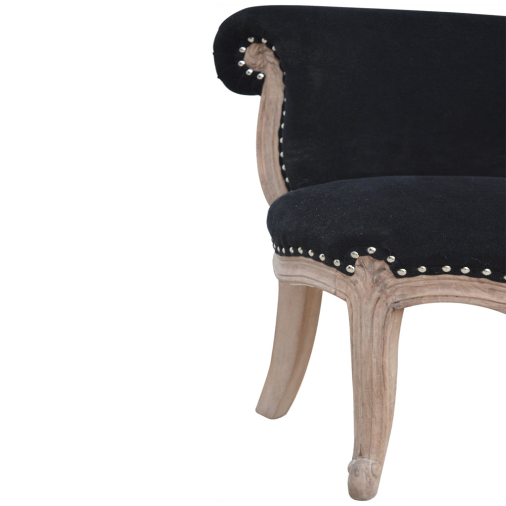 Heritage Collection Black Velvet Studded Chair