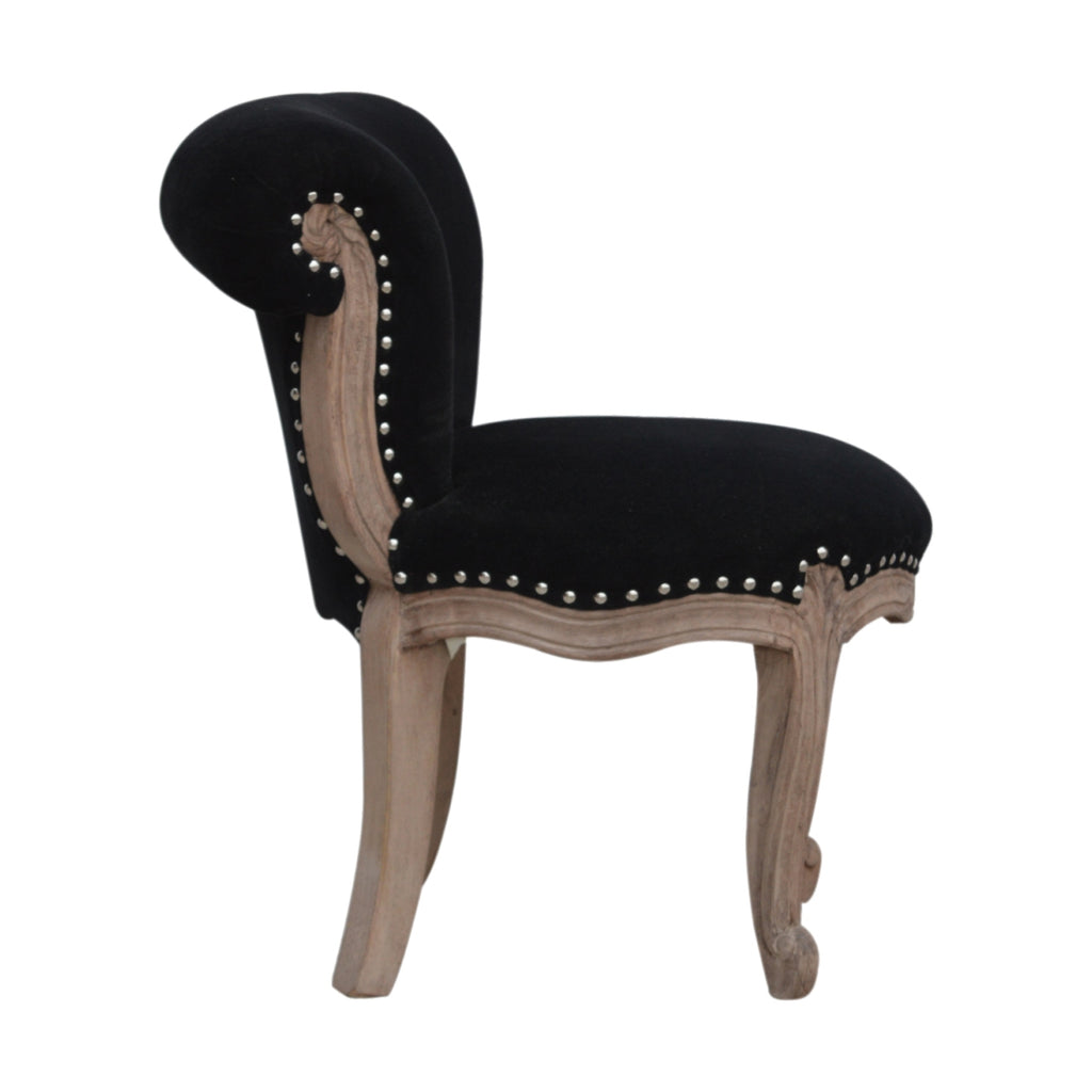 Heritage Collection Black Velvet Studded Chair