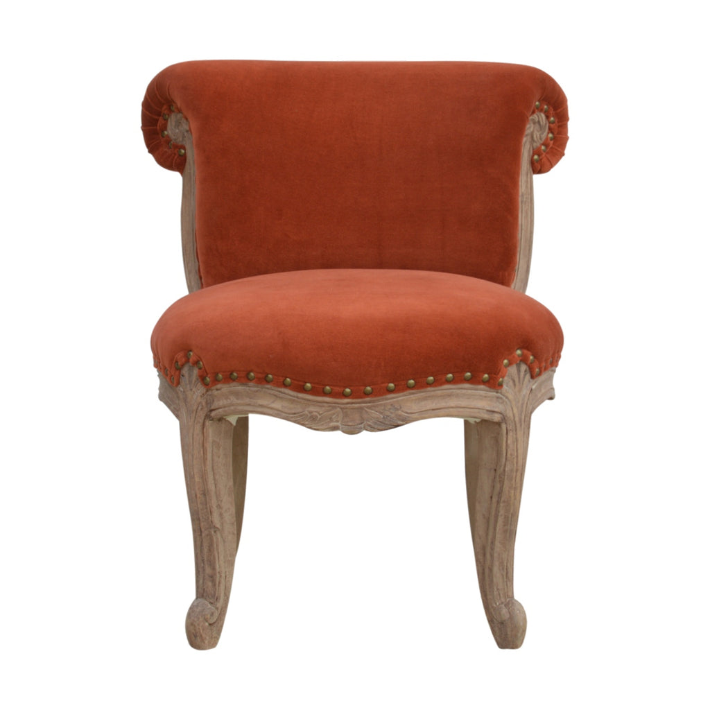 Heritage Collection Brick Red Velvet Studded Chair