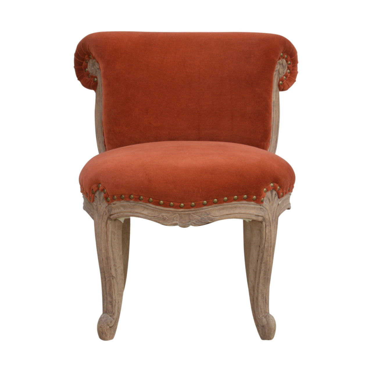 Heritage Collection Brick Red Velvet Studded Chair