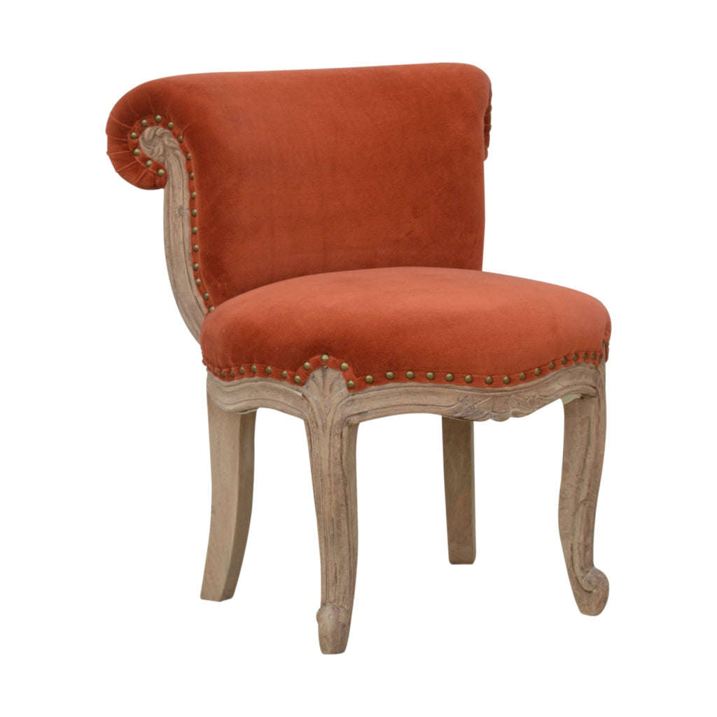 Heritage Collection Brick Red Velvet Studded Chair