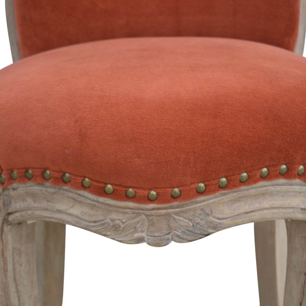 Heritage Collection Brick Red Velvet Studded Chair