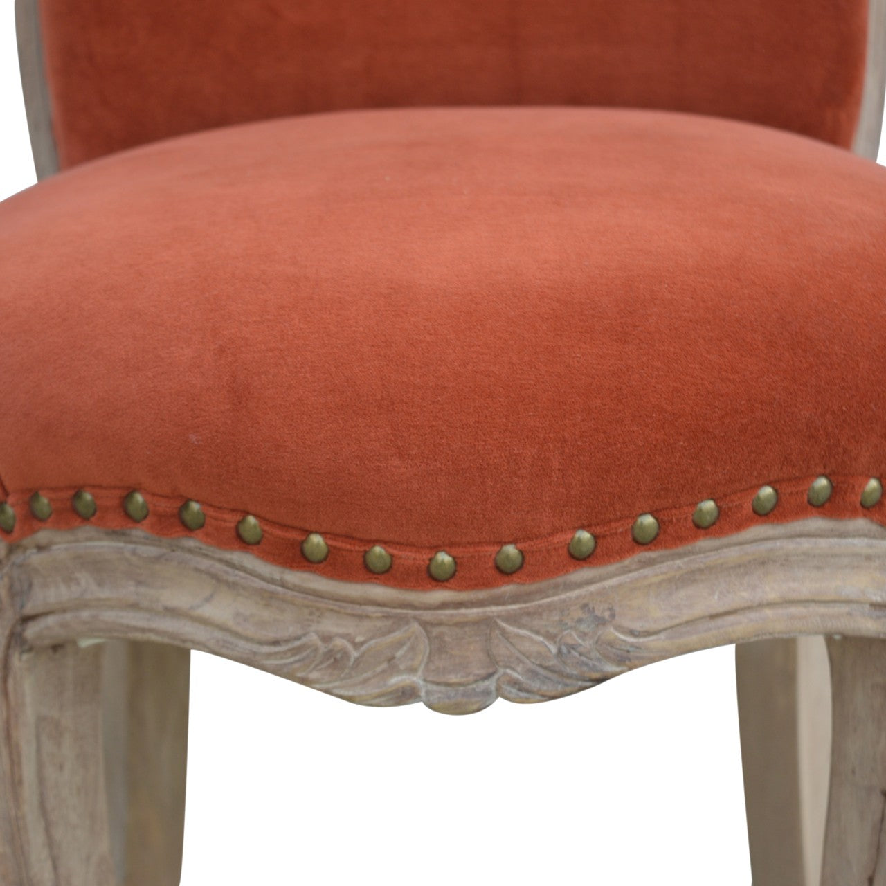 Heritage Collection Brick Red Velvet Studded Chair