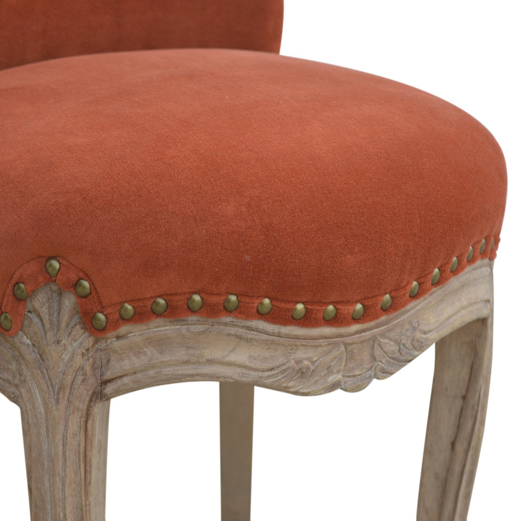 Heritage Collection Brick Red Velvet Studded Chair
