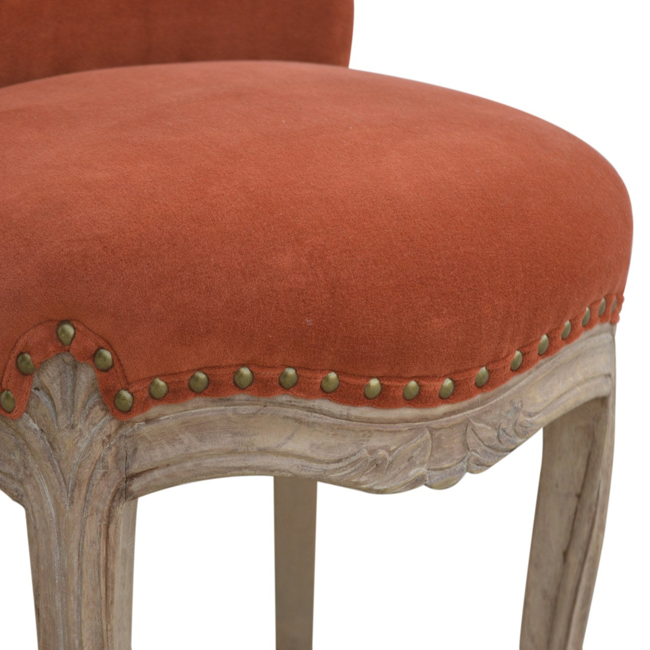 Heritage Collection Brick Red Velvet Studded Chair