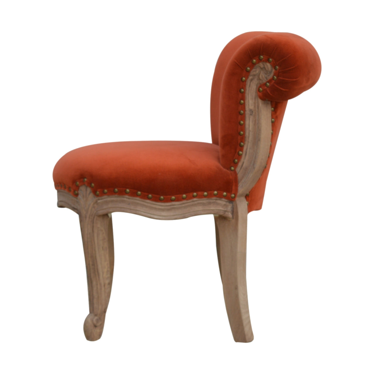 Heritage Collection Brick Red Velvet Studded Chair