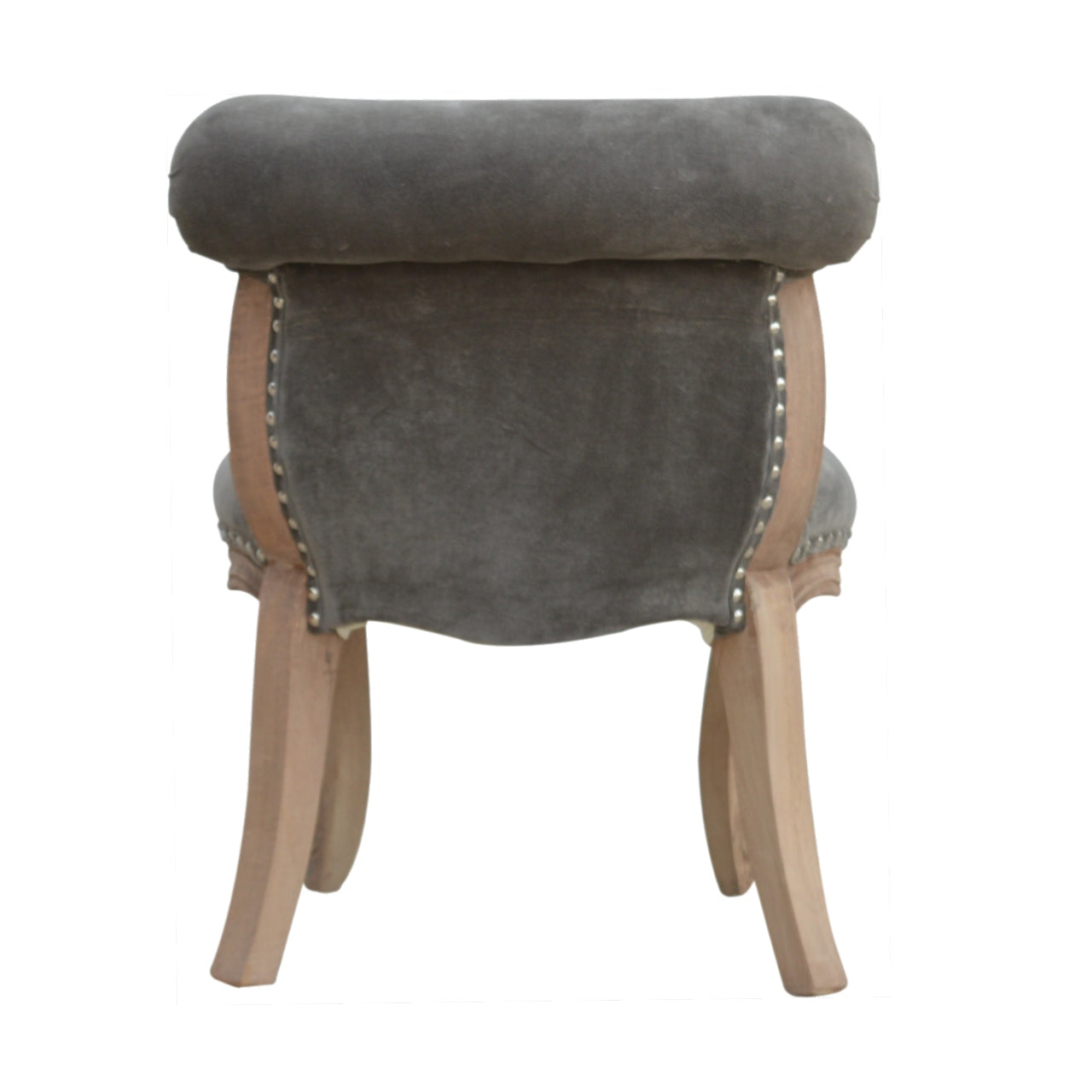 Heritage Collection Grey Velvet Studded Chair