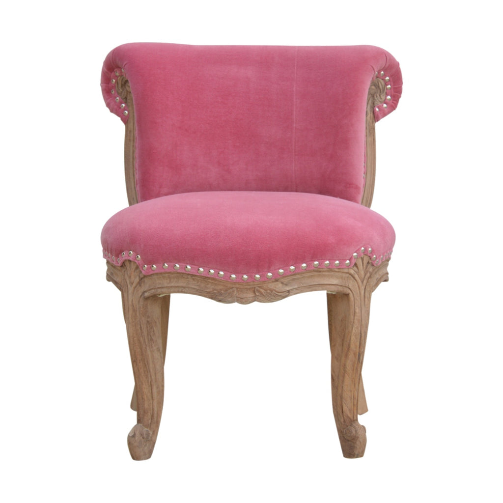 Heritage Collection Pink Velvet Studded Chair