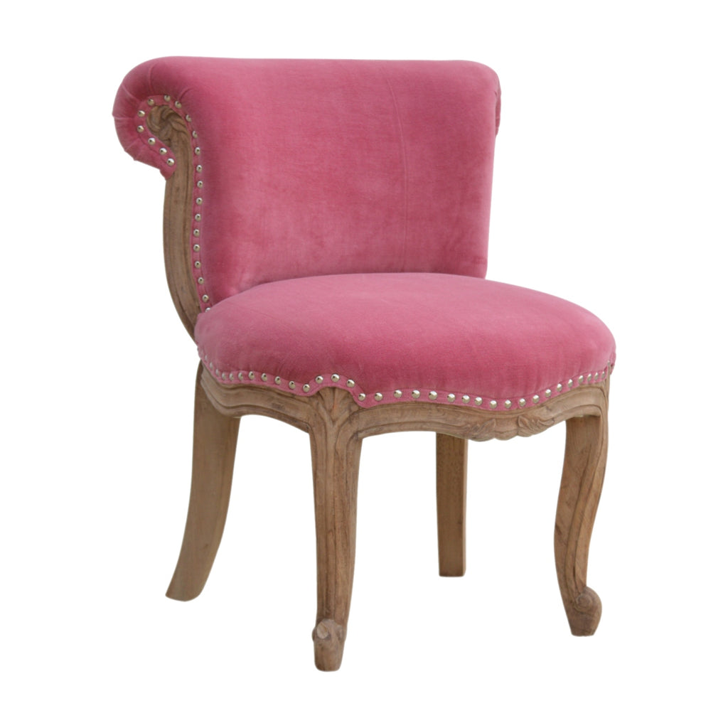 Heritage Collection Pink Velvet Studded Chair