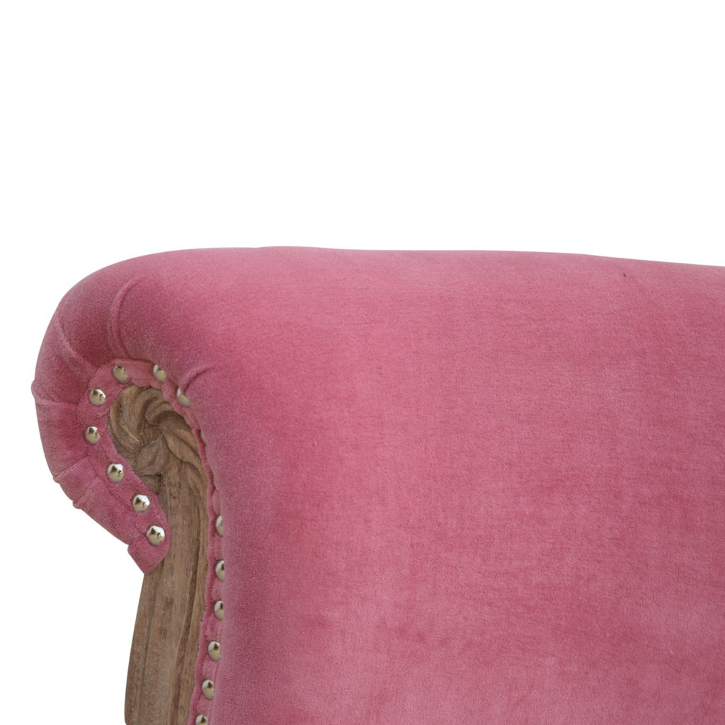 Heritage Collection Pink Velvet Studded Chair