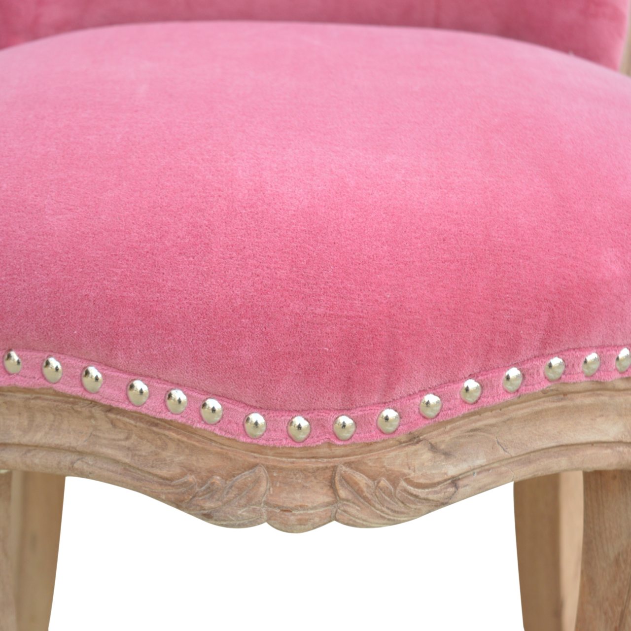 Heritage Collection Pink Velvet Studded Chair
