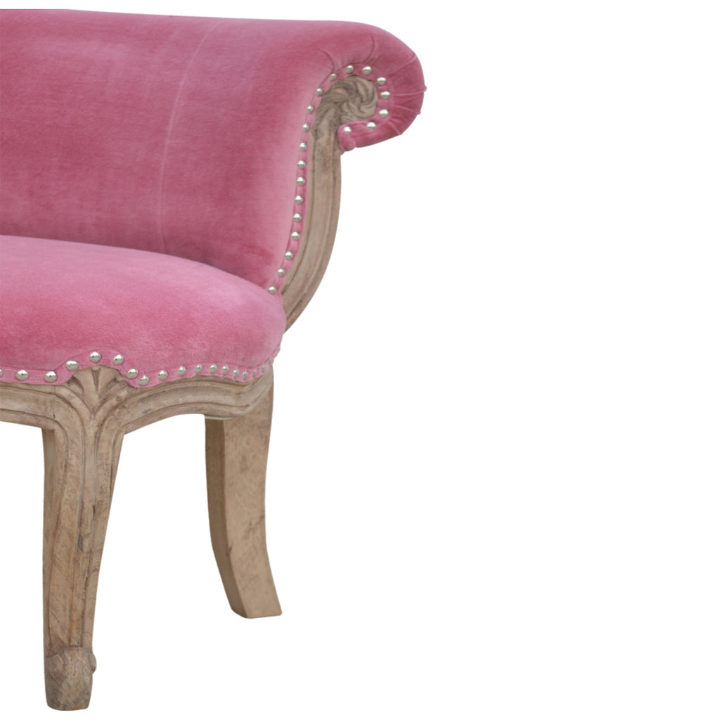 Heritage Collection Pink Velvet Studded Chair