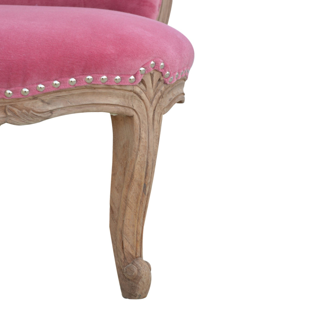 Heritage Collection Pink Velvet Studded Chair