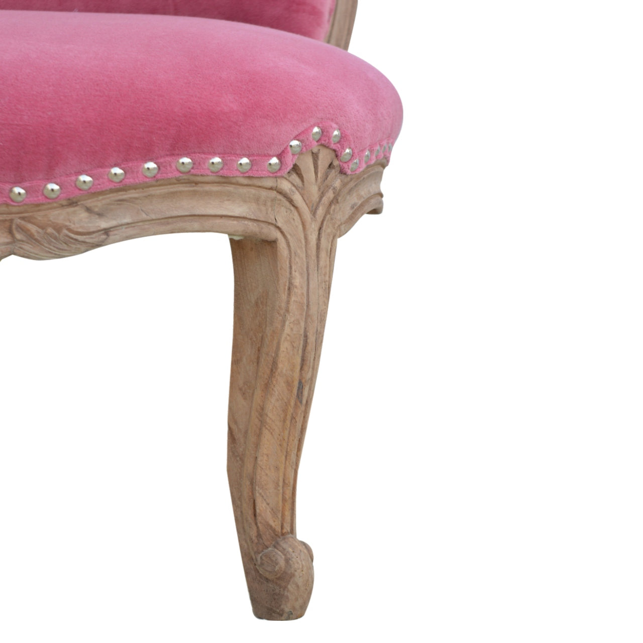 Heritage Collection Pink Velvet Studded Chair