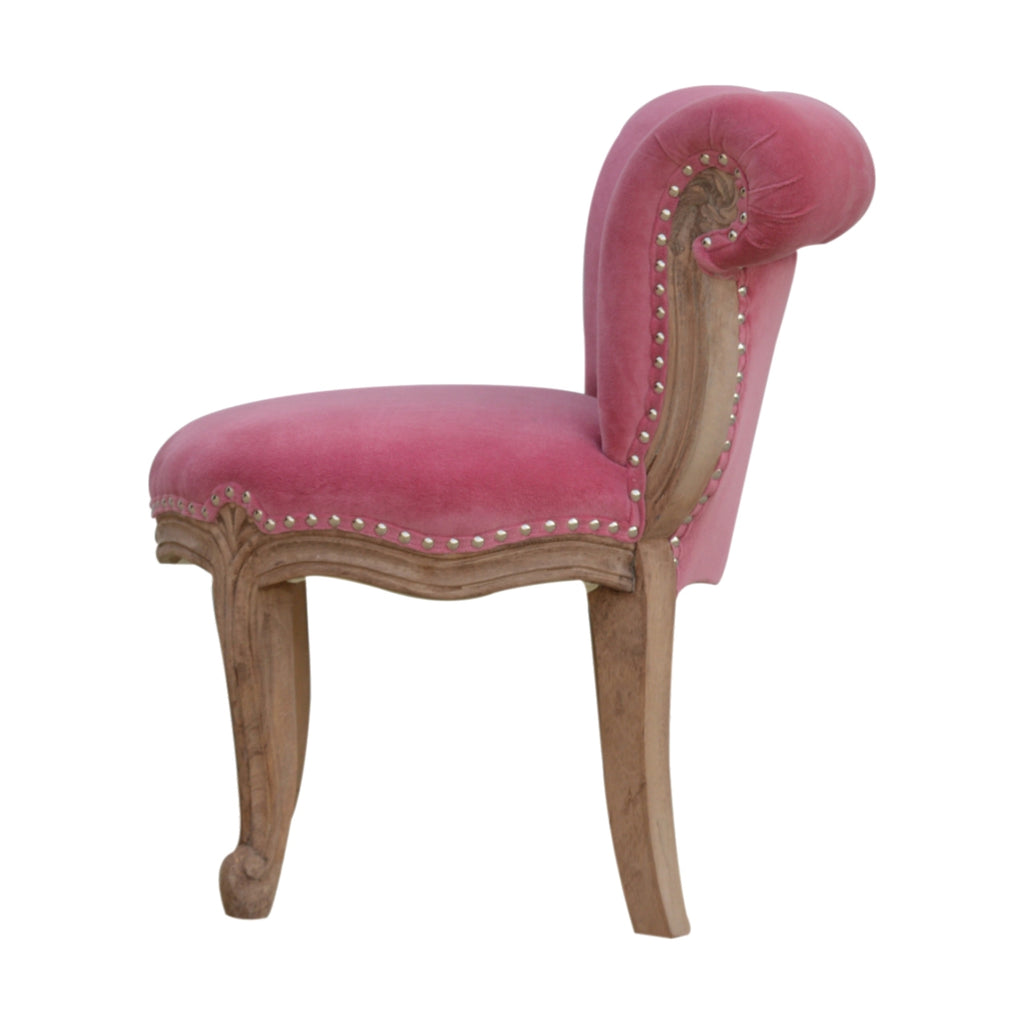 Heritage Collection Pink Velvet Studded Chair