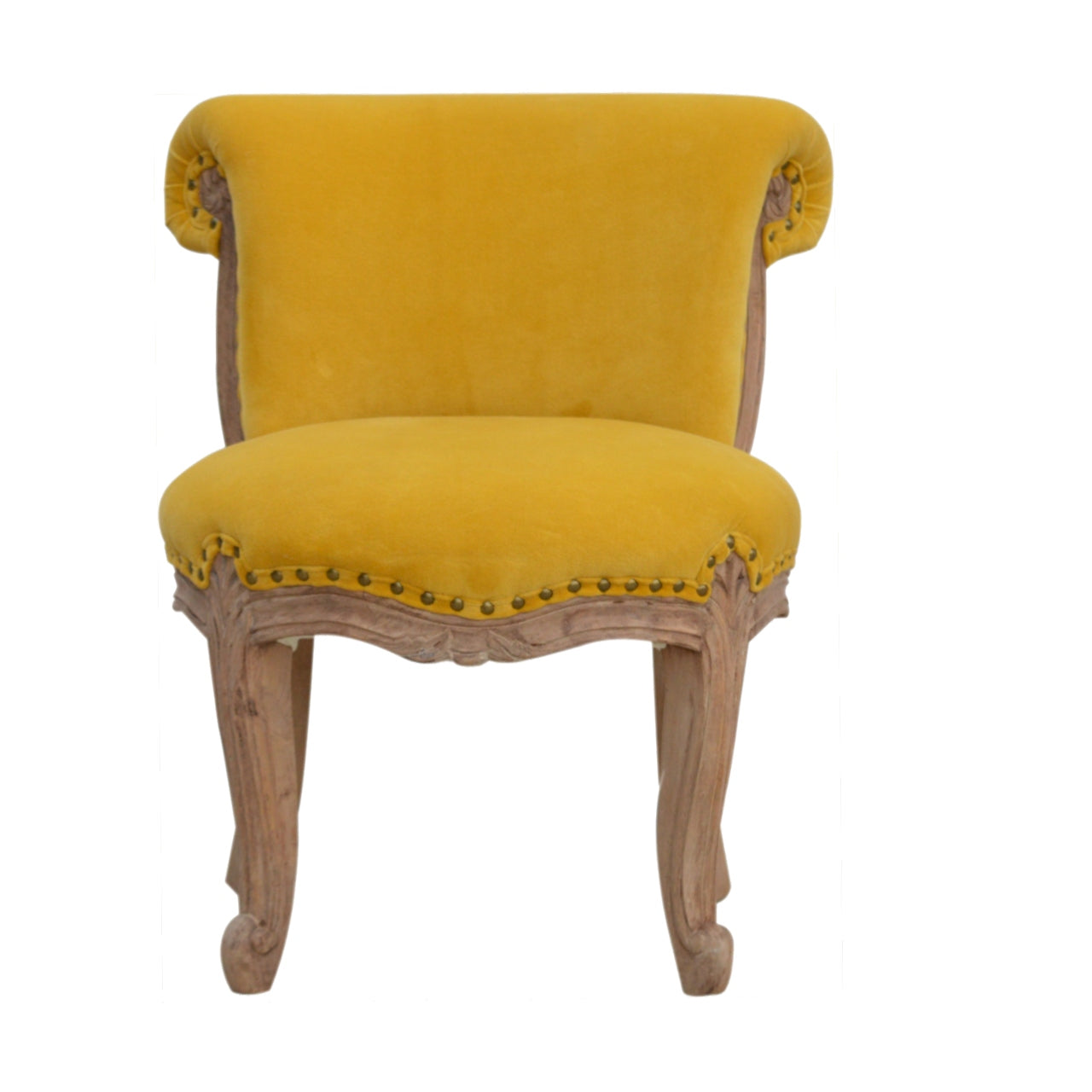 Heritage Collection Mustard Velvet Studded Chair