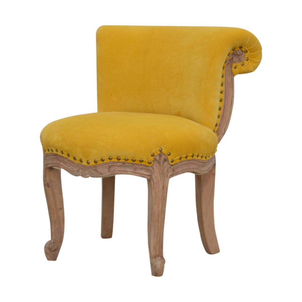 Heritage Collection Mustard Velvet Studded Chair