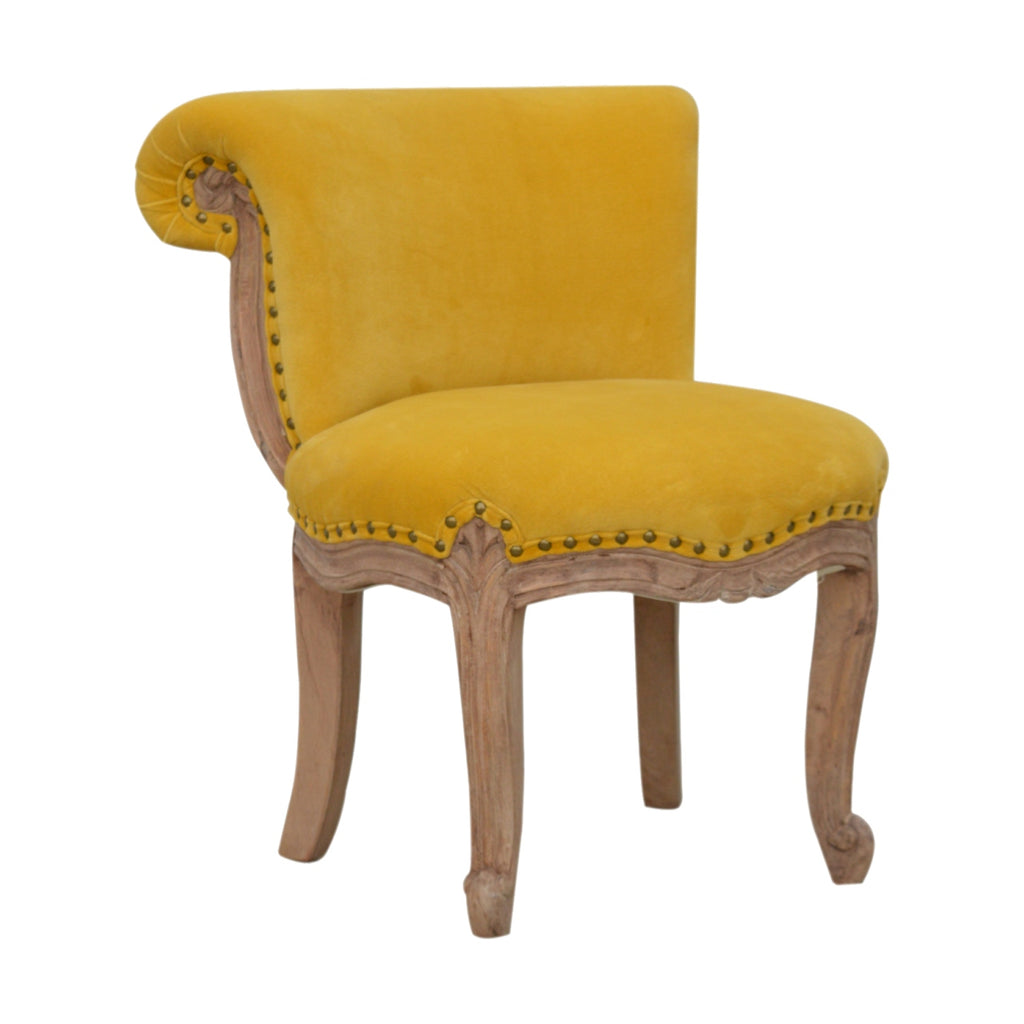 Heritage Collection Mustard Velvet Studded Chair