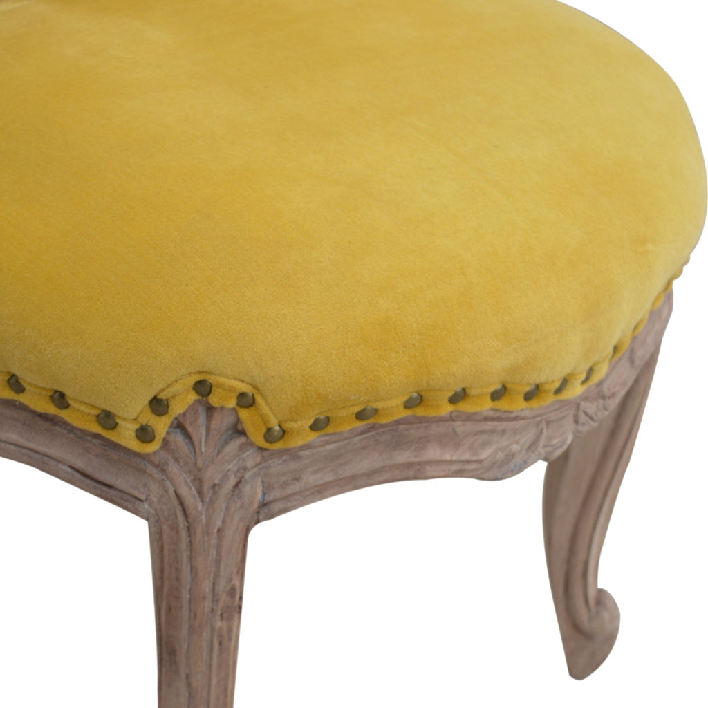 Heritage Collection Mustard Velvet Studded Chair
