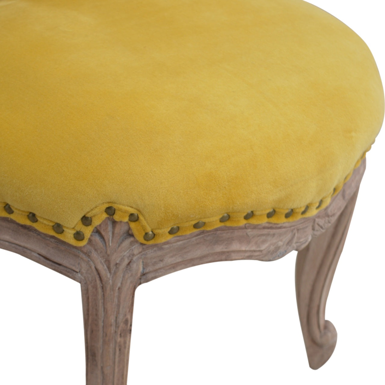 Heritage Collection Mustard Velvet Studded Chair