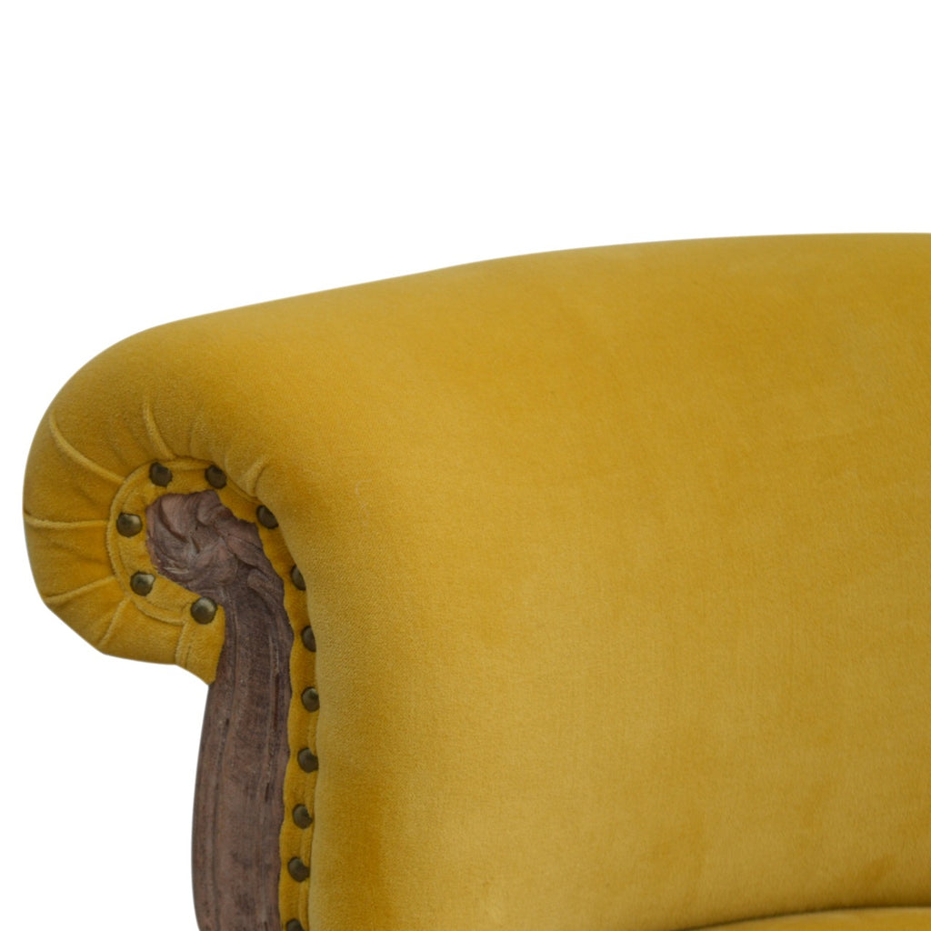 Heritage Collection Mustard Velvet Studded Chair