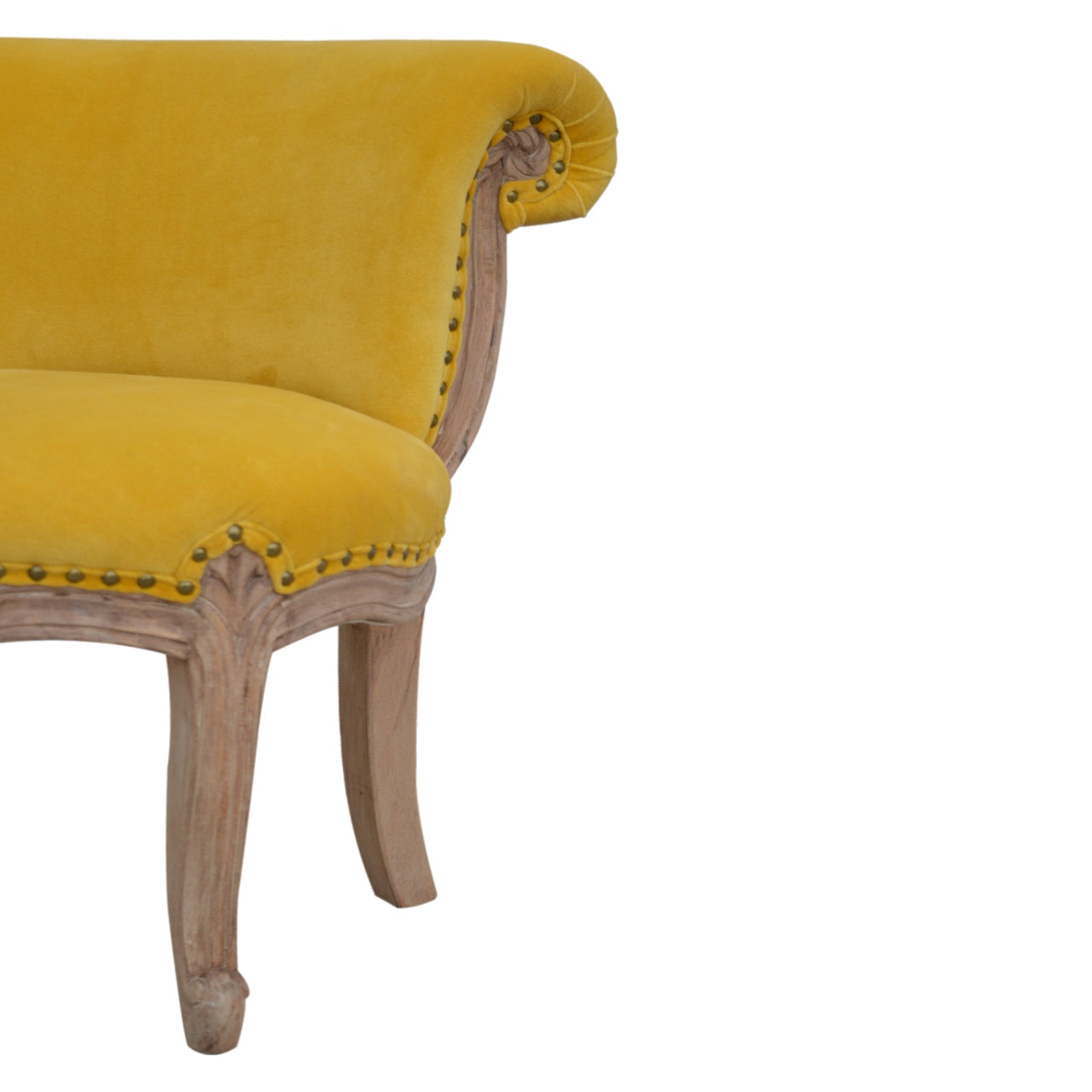 Heritage Collection Mustard Velvet Studded Chair