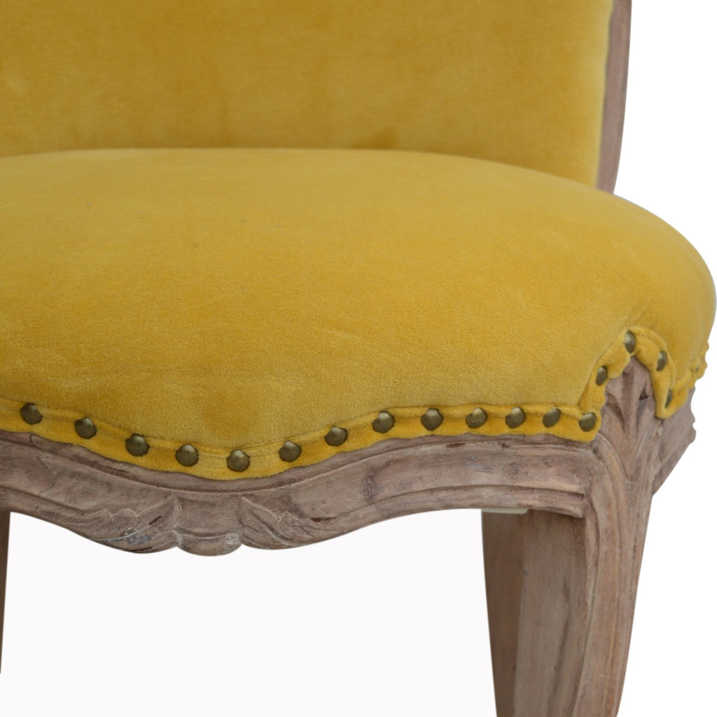 Heritage Collection Mustard Velvet Studded Chair
