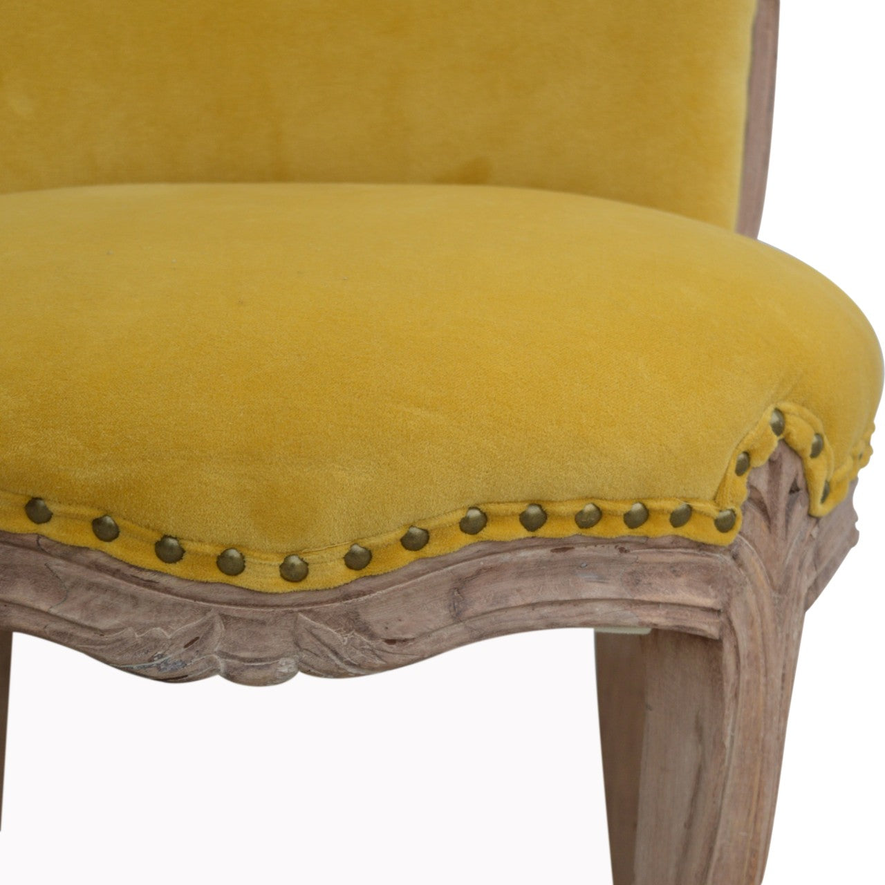 Heritage Collection Mustard Velvet Studded Chair