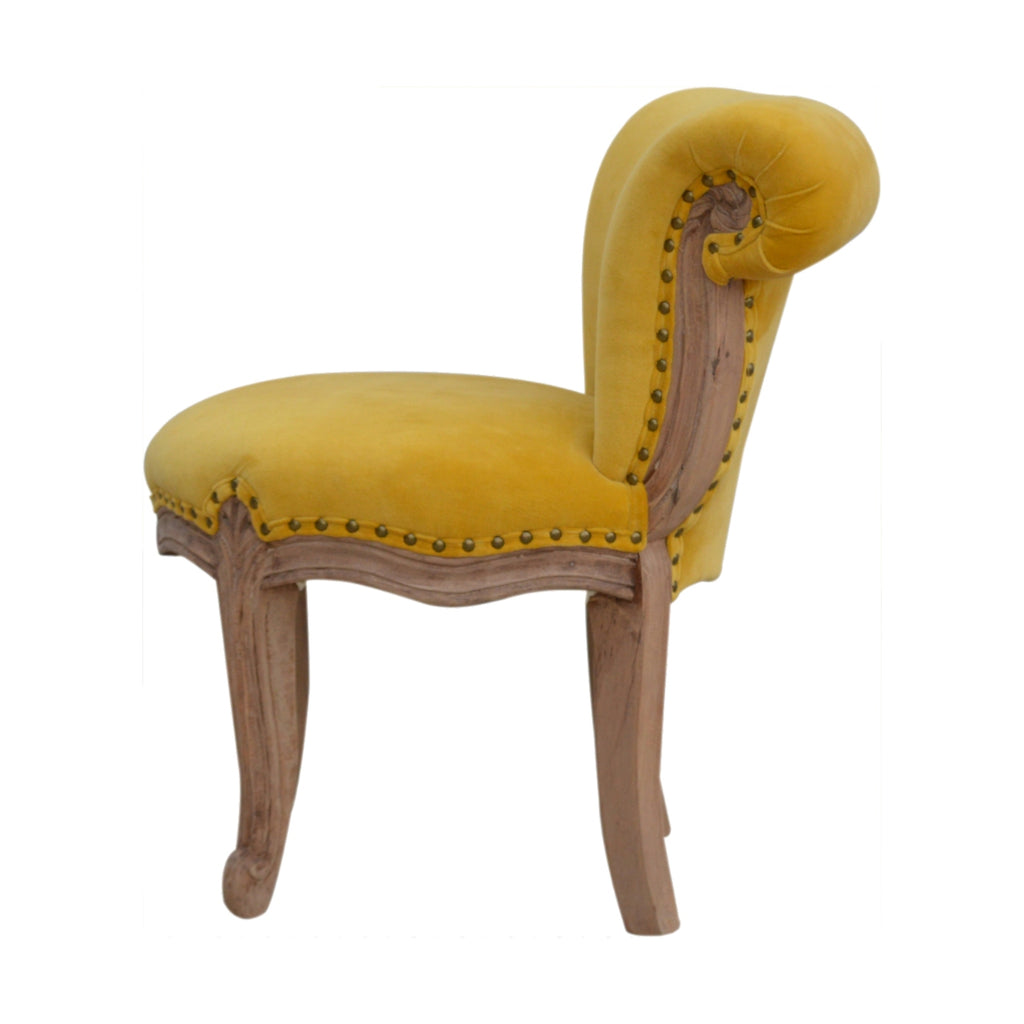 Heritage Collection Mustard Velvet Studded Chair