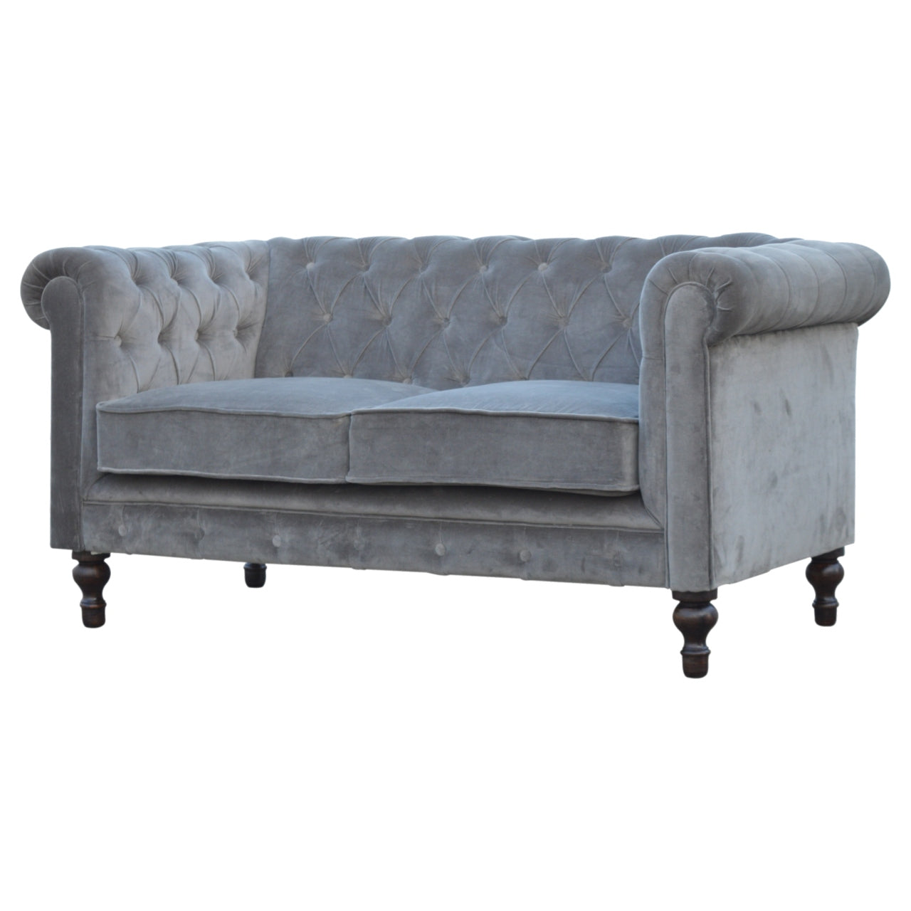 Heritage Collection Grey Velvet Chesterfield Sofa