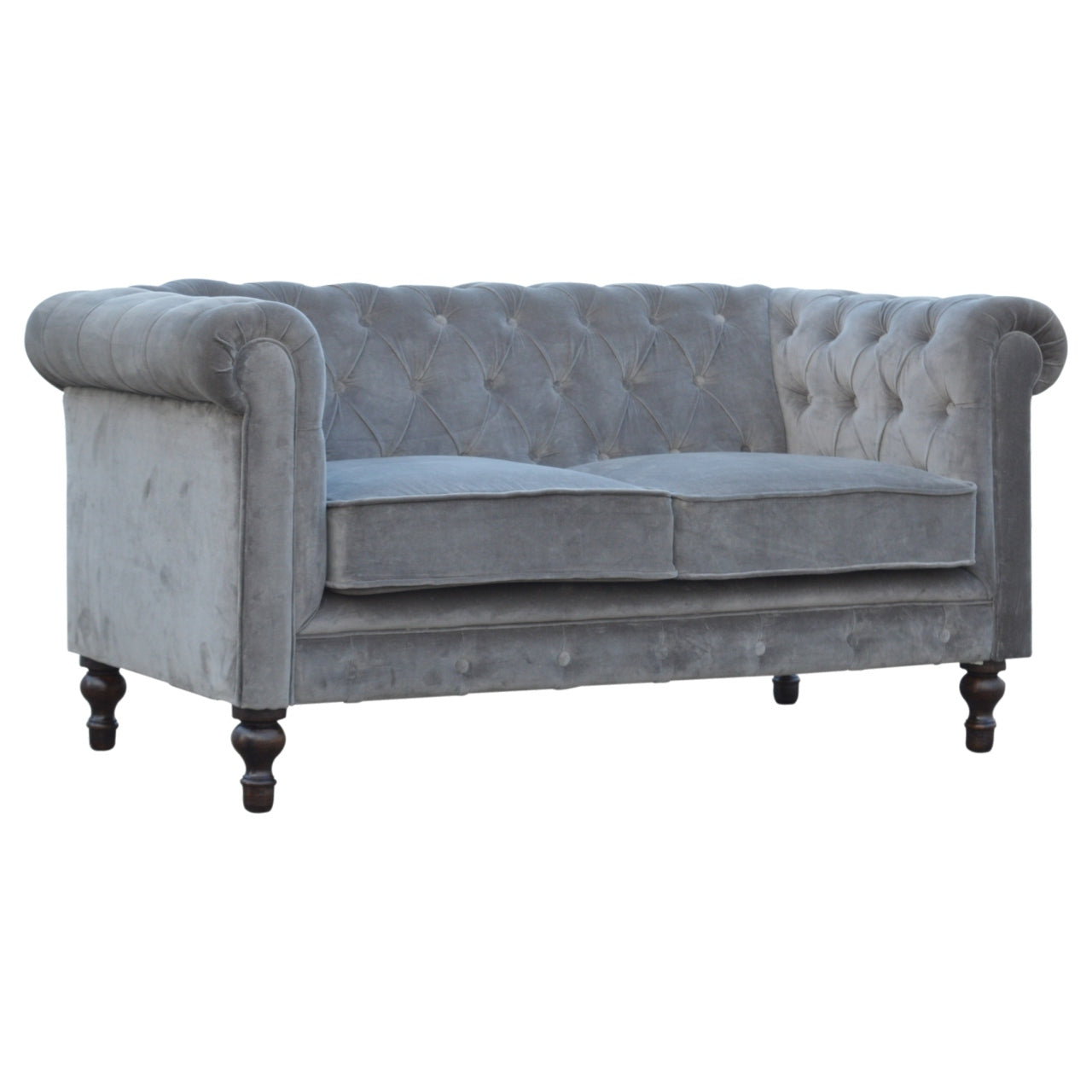 Heritage Collection Grey Velvet Chesterfield Sofa