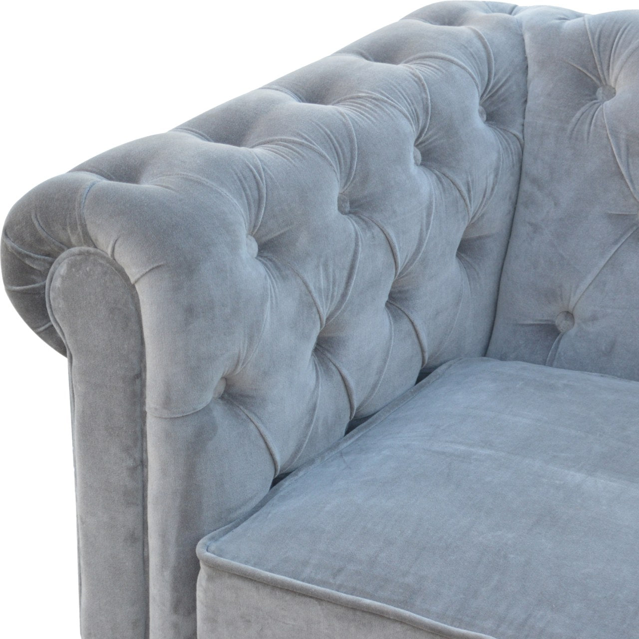 Heritage Collection Grey Velvet Chesterfield Sofa