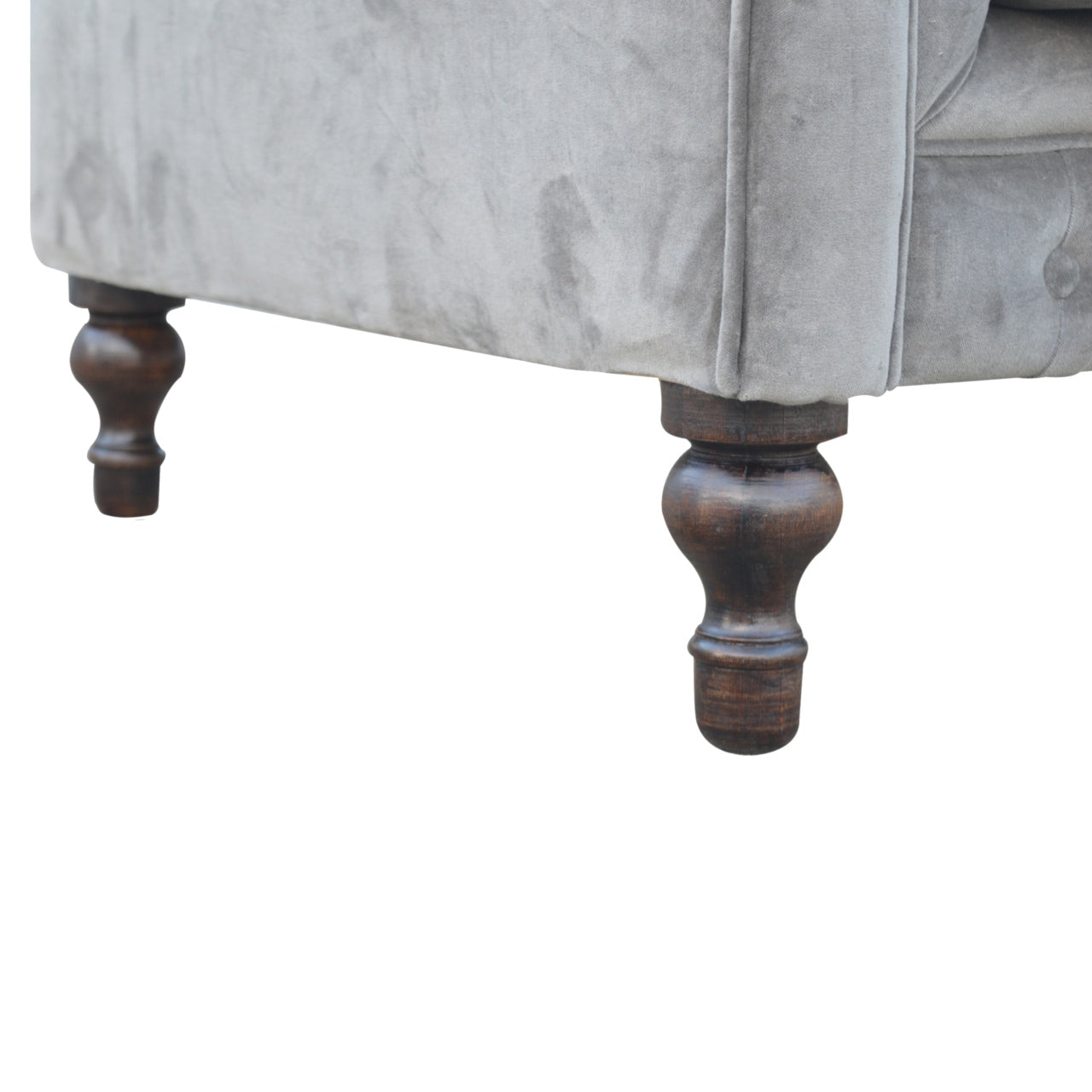 Heritage Collection Grey Velvet Chesterfield Sofa