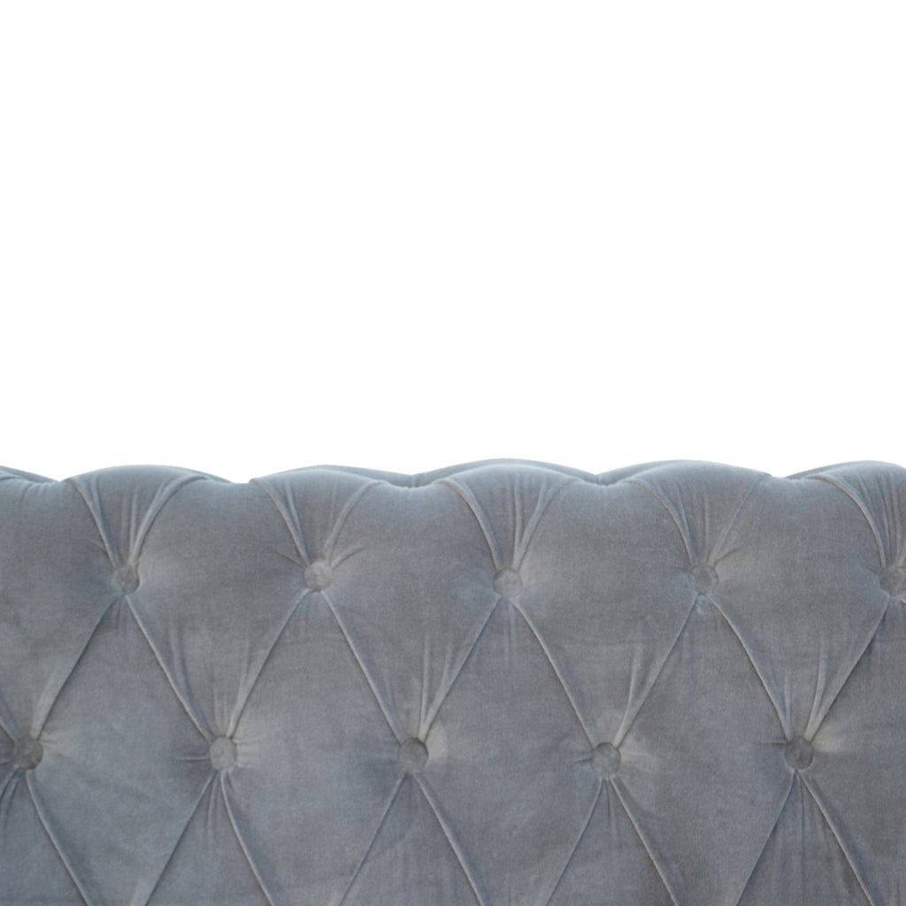Heritage Collection Grey Velvet Chesterfield Sofa