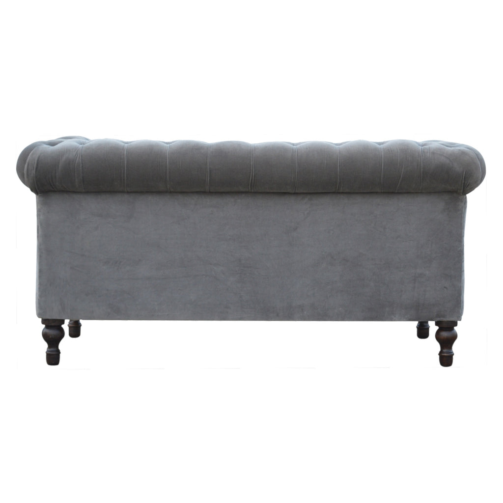 Heritage Collection Grey Velvet Chesterfield Sofa