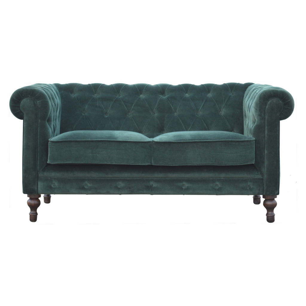 Heritage Collection Emerald Green Velvet Chesterfield