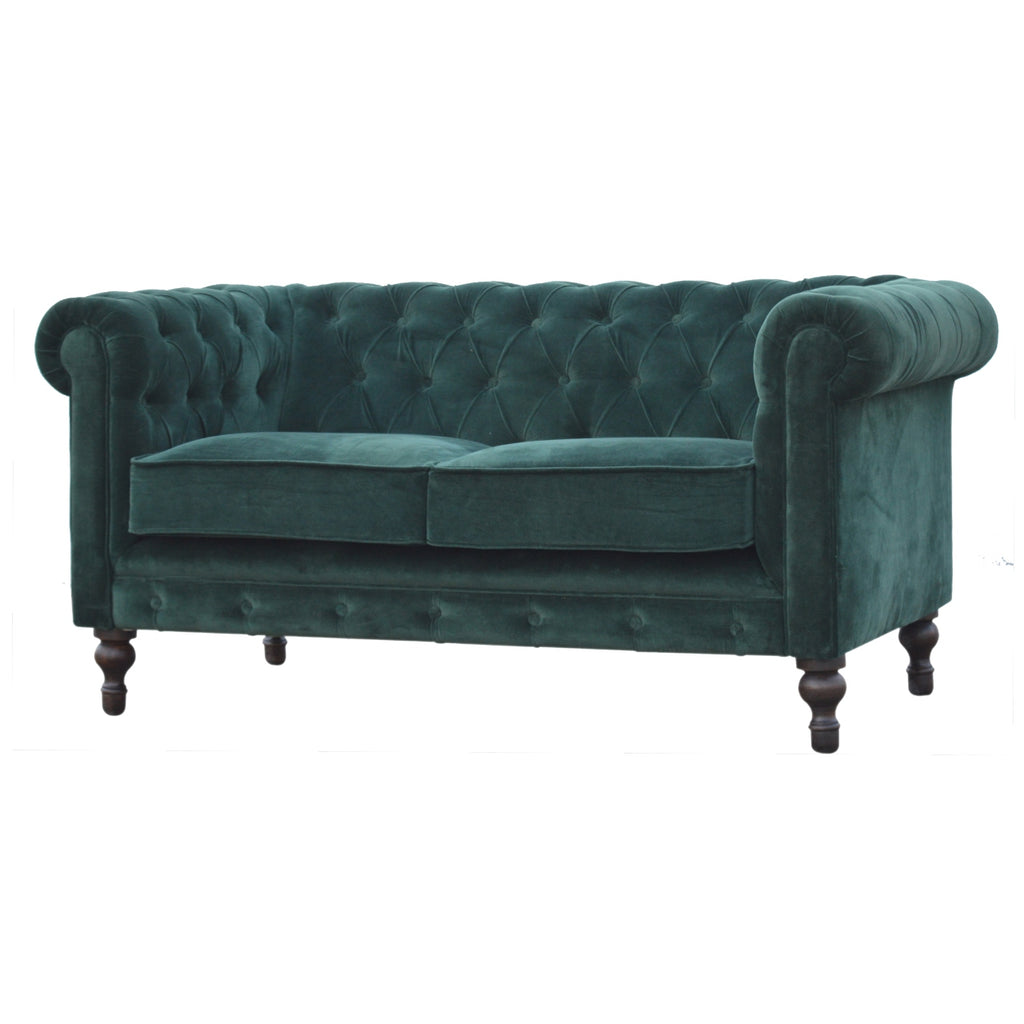 Heritage Collection Emerald Green Velvet Chesterfield