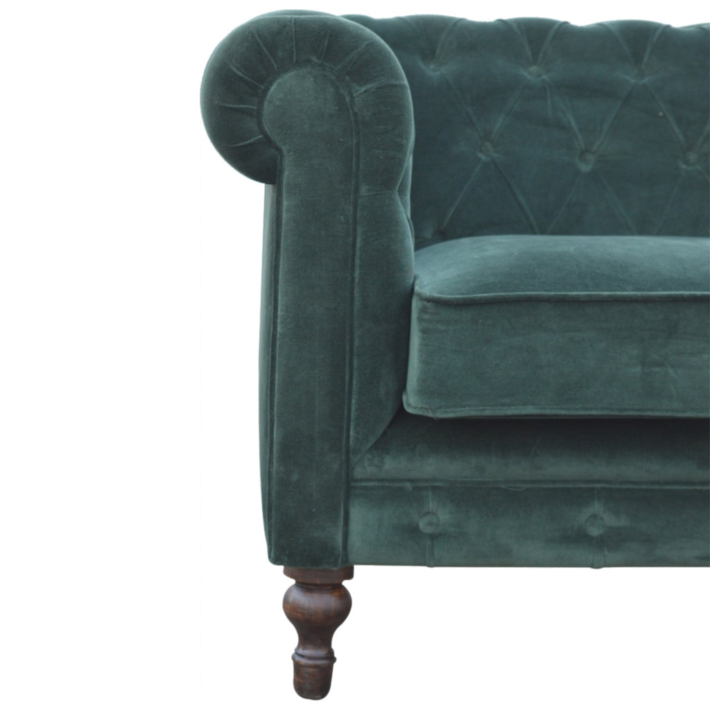 Heritage Collection Emerald Green Velvet Chesterfield