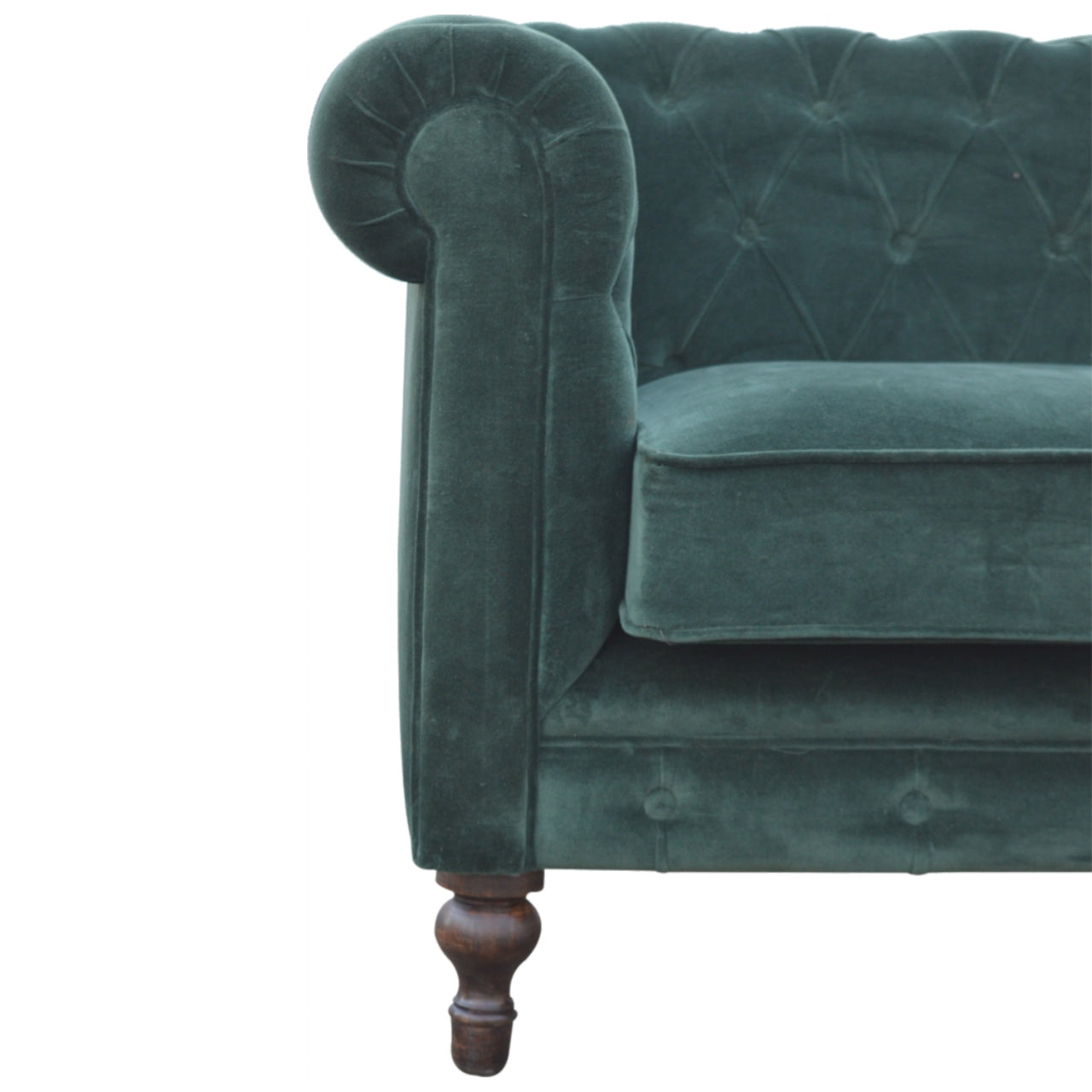 Heritage Collection Emerald Green Velvet Chesterfield