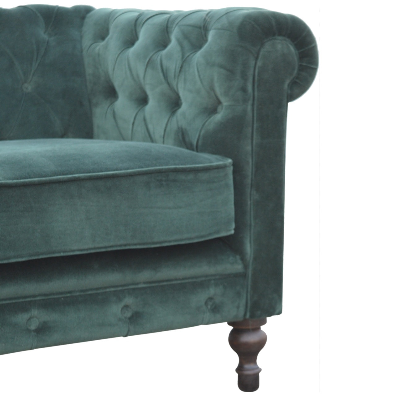 Heritage Collection Emerald Green Velvet Chesterfield