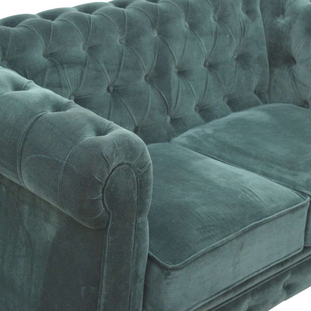 Heritage Collection Emerald Green Velvet Chesterfield