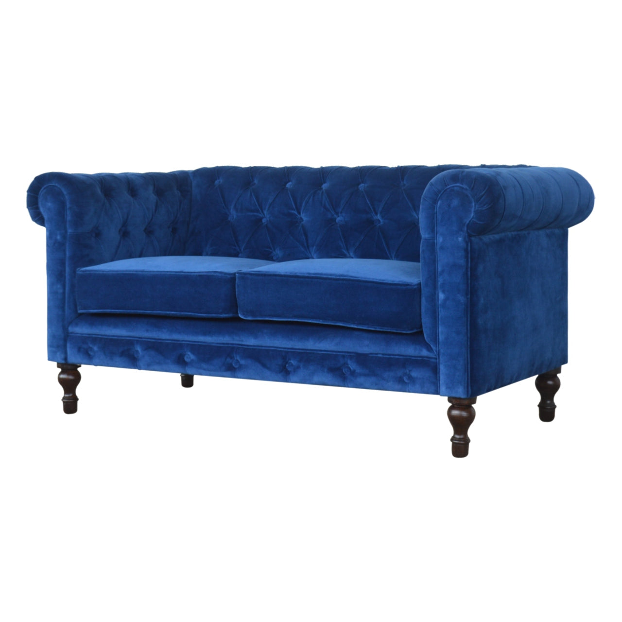 Heritage Collection Royal Blue Velvet Chesterfield Sofa