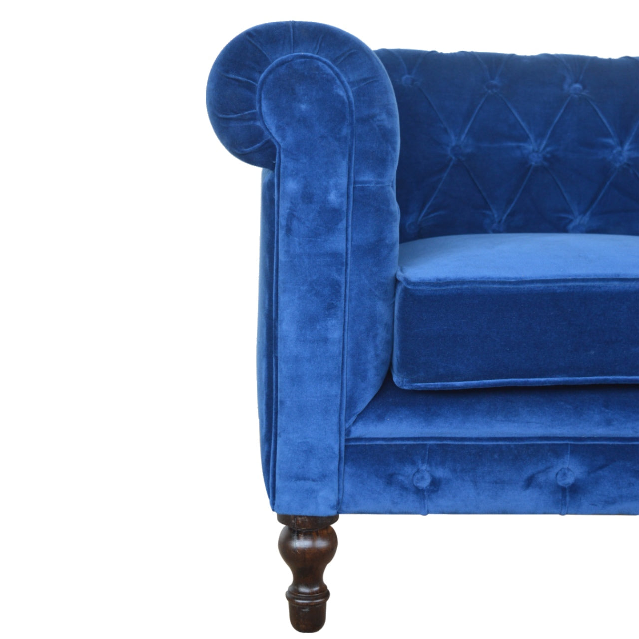 Heritage Collection Royal Blue Velvet Chesterfield Sofa