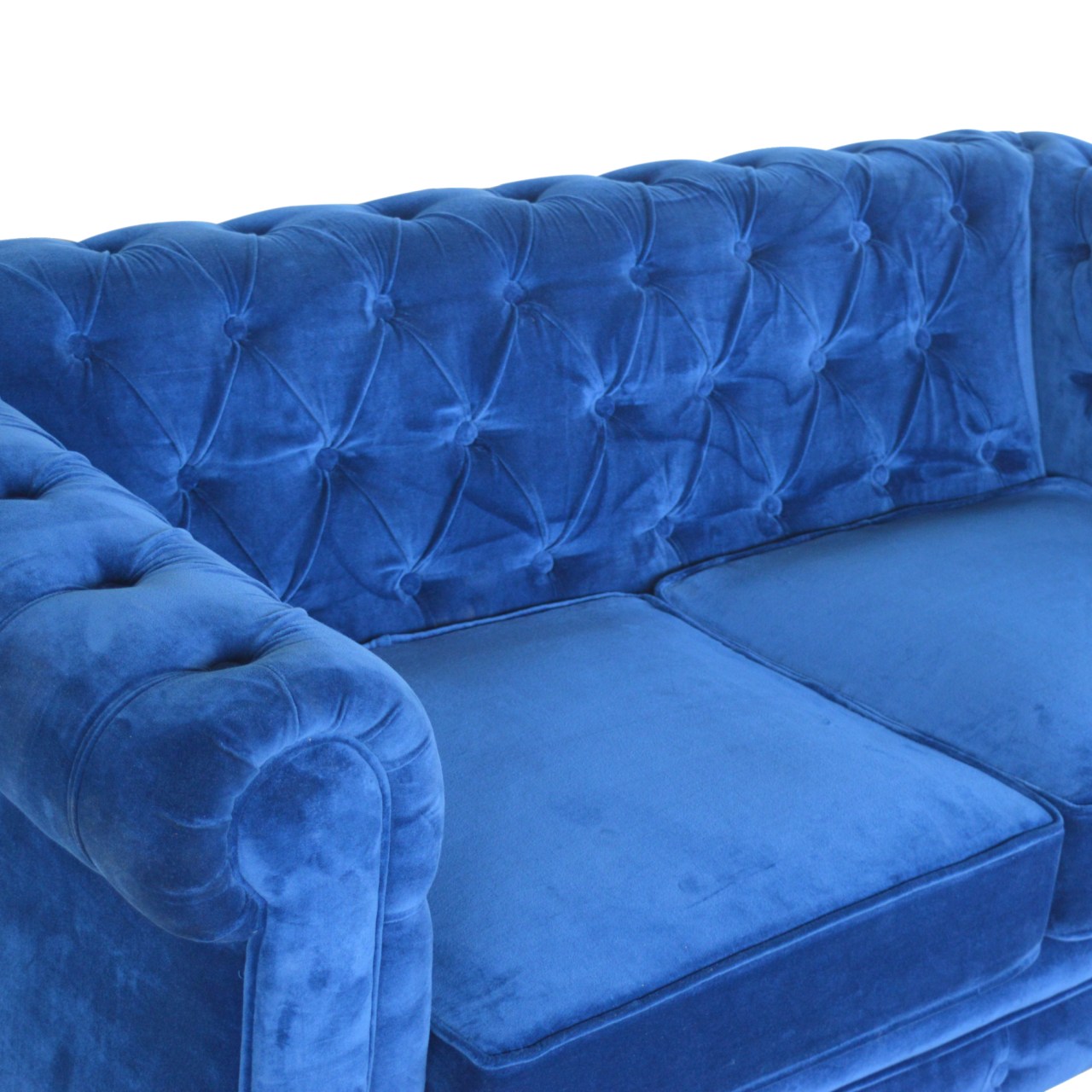Heritage Collection Royal Blue Velvet Chesterfield Sofa
