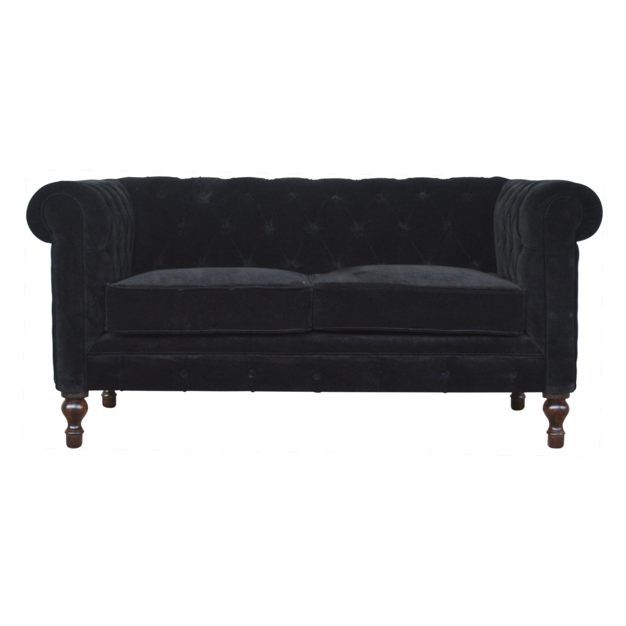 Heritage Collection Black Velvet Chesterfield Sofa